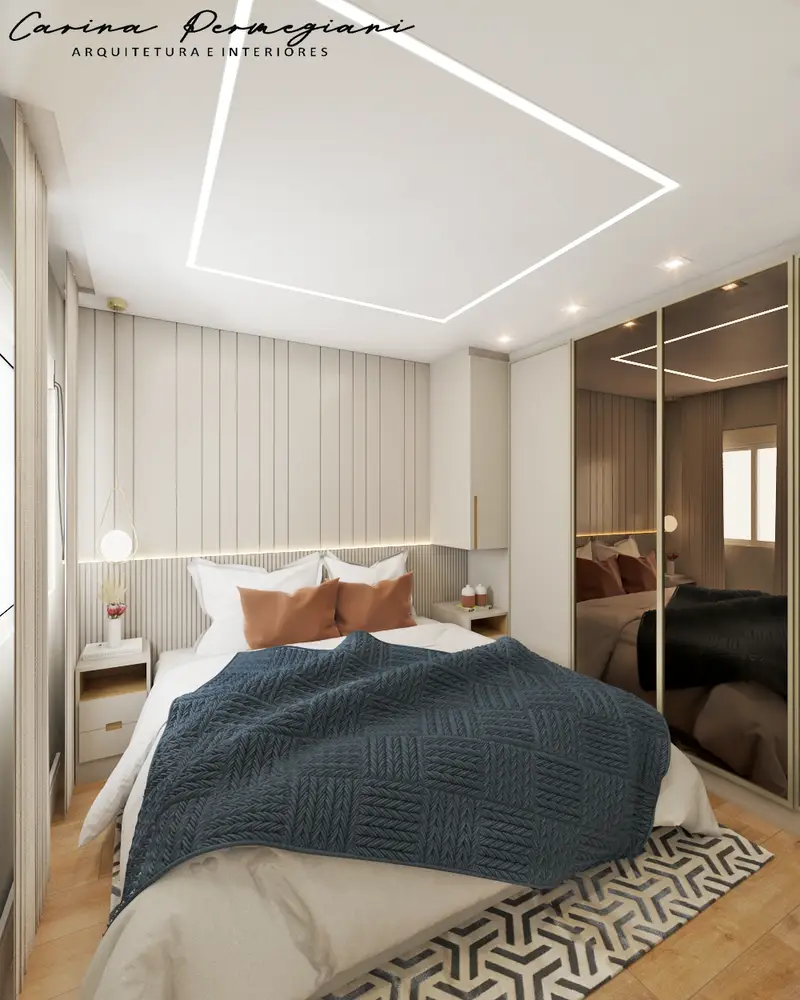 Projeto de quarto casal da Carina Permegiani