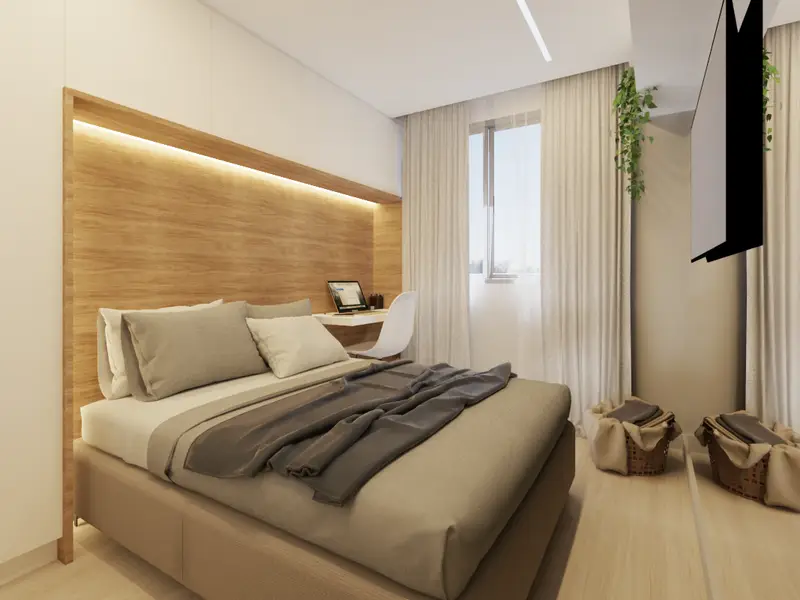 Projeto de quarto casal do GB Arquitetura e Interior
