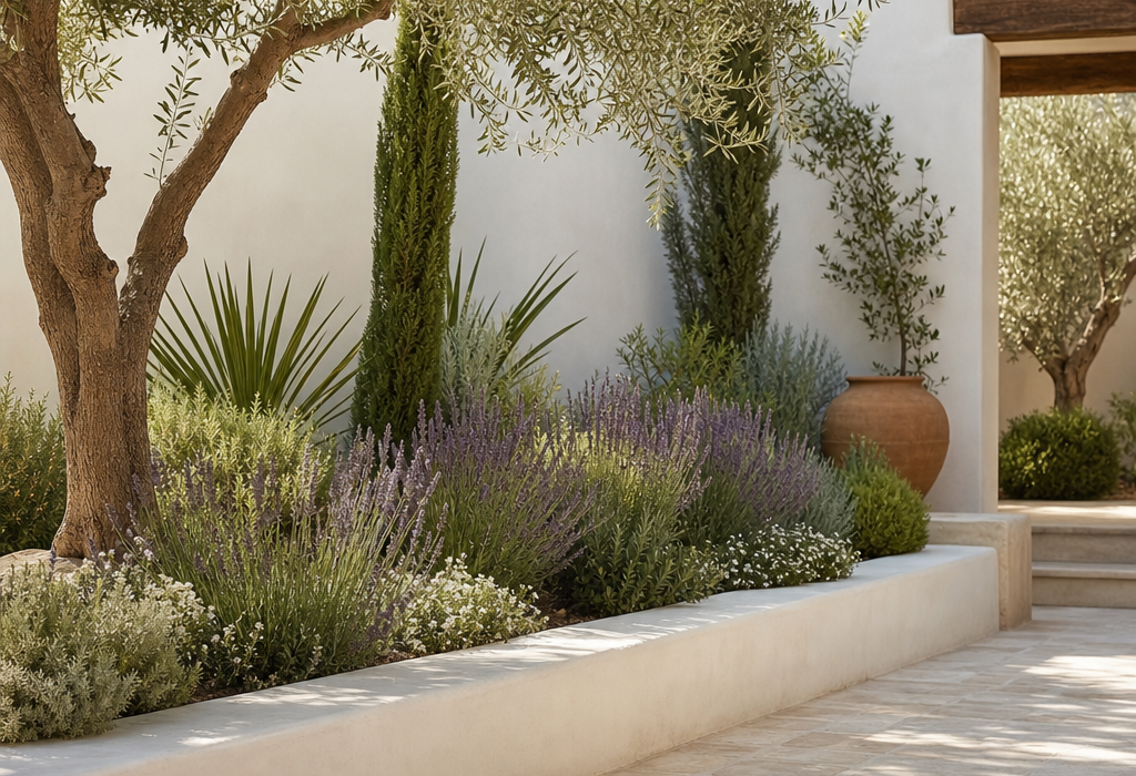 Canteiros de jardim em estilo mediterrâneo: o guia para um exterior calmo e luminoso