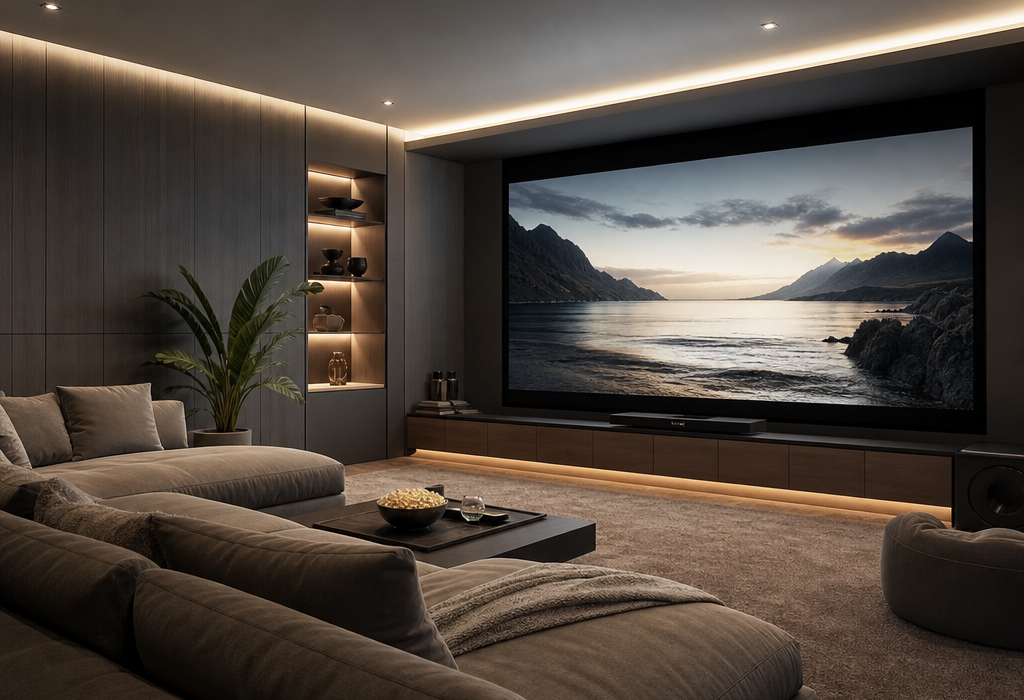 Cine en casa contemporáneo: claves para conseguir un espacio cómodo y envolvente
