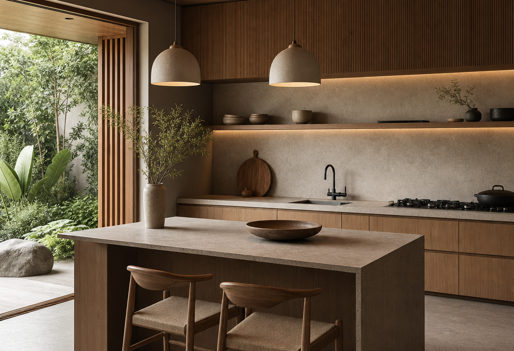 Cozinha japandi: como criar um visual calmo, funcional e acolhedor
