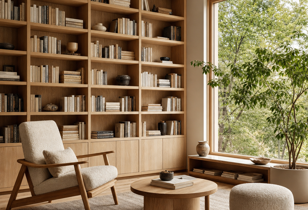 Scandinavian library ideas: how to create a calm, warm reading nook
