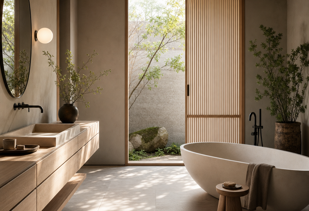 Salle de bains japandi : créer une ambiance douce, claire et apaisante