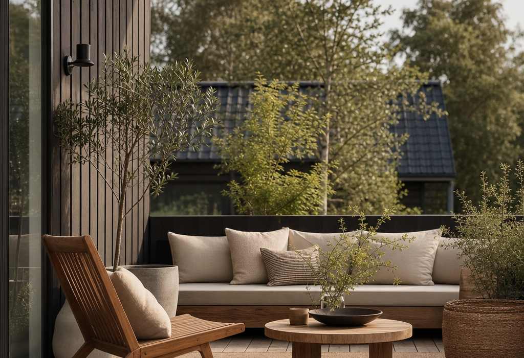 Terrasse i skandinavisk stil: sådan skaber du et roligt uderum