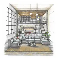 Interior design of a loft