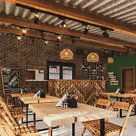 Projeto de interiores, restaurante rústico.