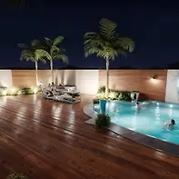 Projeto de Arquitetura Externa da Área da Piscina 