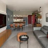 Projeto de Reforma de Interiores - Apart.  de 60 m²