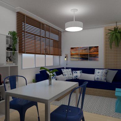 Projeto de Interiores - Sala de Estar integrada + Hall