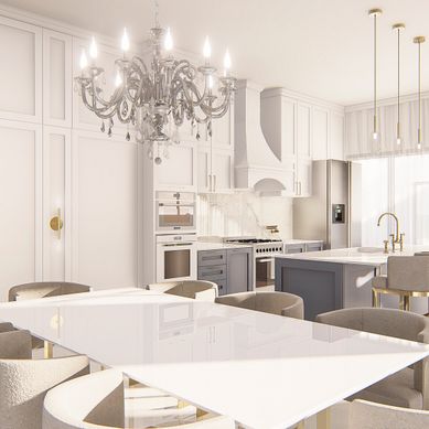 Projeto de interiores residencial - Cozinha Neoclássica