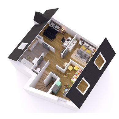 Plan 3D villa à étage