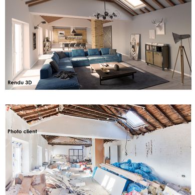 Home staging virtuel Comble
