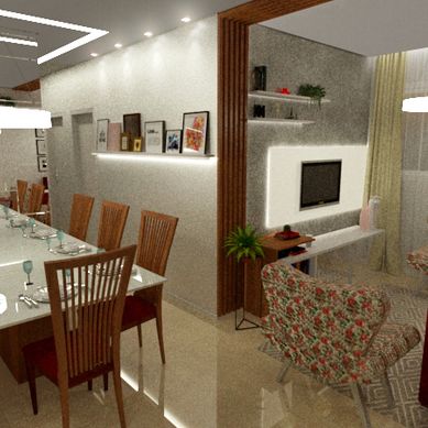 SALA DE JANTAR E ESTAR INTEGRADAS