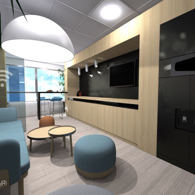 Aménagement de l'espace de convivialité d'un bureau