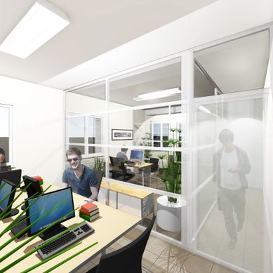 Aménagement de bureaux dans un espace de coworking à Lyon (69)