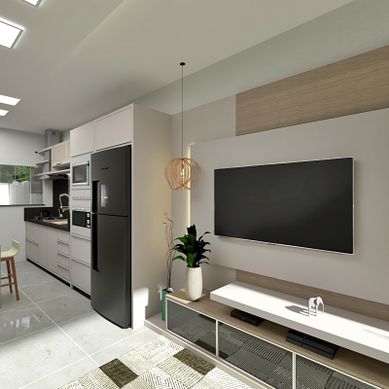 cozinha e sala