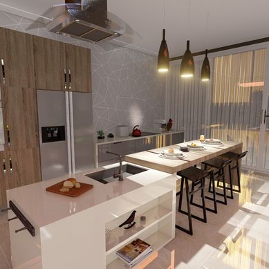 Cozinha com área gourmet