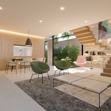 sala de estar colorida