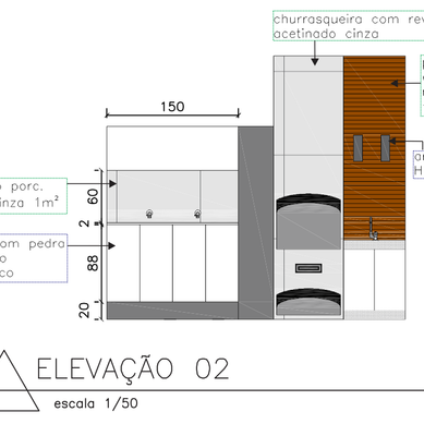 Elevação área gourmet