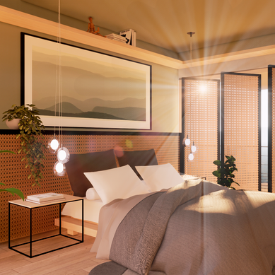 Projeto interiores - Quarto casal