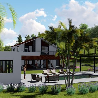 Projeto paisagístico de quiosque