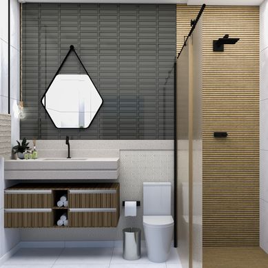 Banheiro - Estilo Contemporâneo e Moderno.