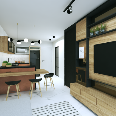 Sala e Cozinha Integradas