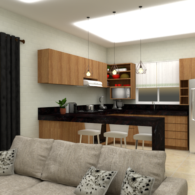 Sala de TV e Cozinha Integradas
