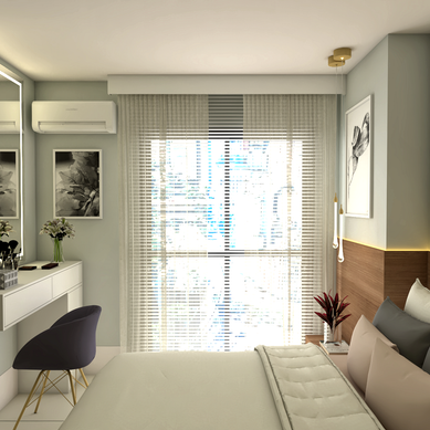 Projeto de Interiores Quarto Contemporâneo