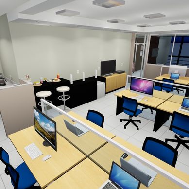 Readequação de layout e interiores de sala comercial