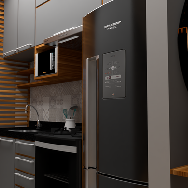 Cozinha pequena Apartamento 46m²