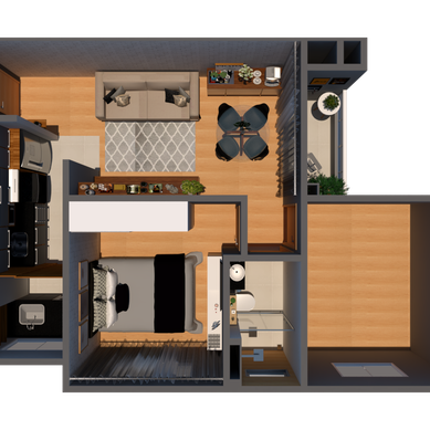Projeto de interiores apartamento mrv