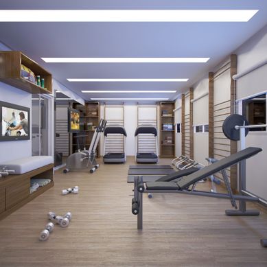 Execução de imagem em 3D de Academia de Edifício Residencial
