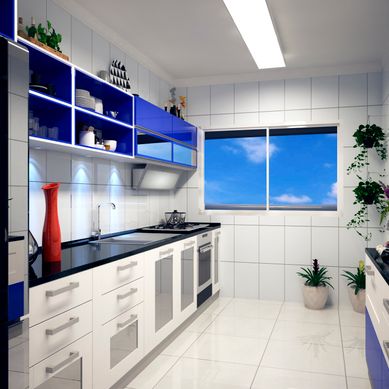Execução de Imagem em 3D de Cozinha