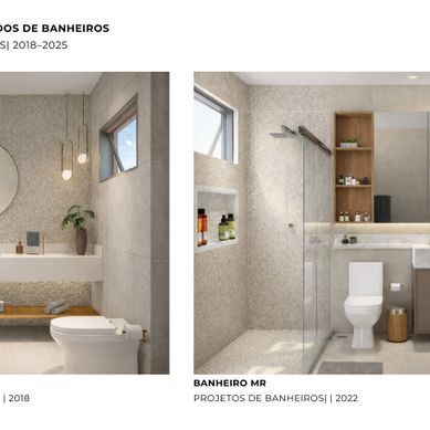 Projetos diversos de banheiros