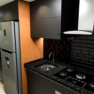 PROJETO DE INTERIORES - COZINHA COMPACTA PLANEJADA