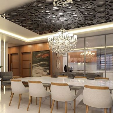 Sala de jantar integrada com cozinha