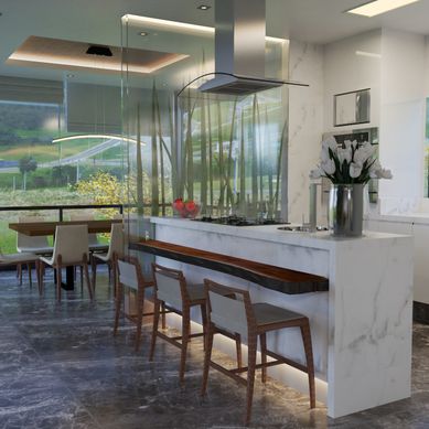 Cozinha e sala de jantar