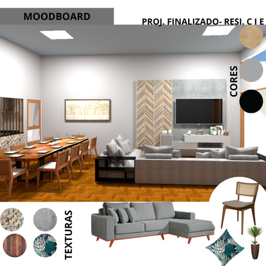 Moodboard e finalização! ⚫⚪🟤🟢 Não ficou lindo? Muito amor por esse projeto!