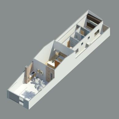Casa em meio terreno