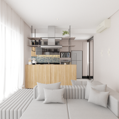 Render Cozinha + Sala Integrada