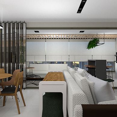 Sala integrada com Varanda
