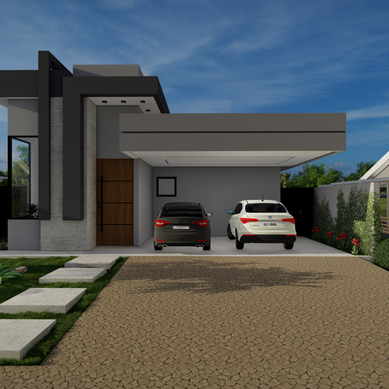 Fachada Residencial - Casa térrea