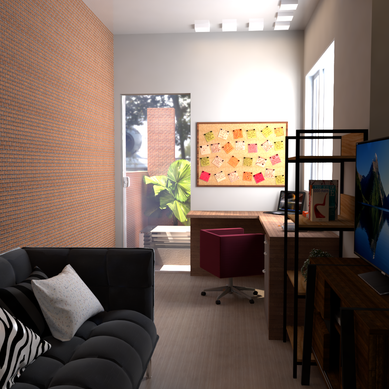 Sala com home Office