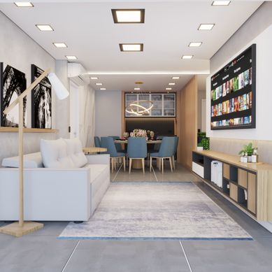 Sala de estar / Jantar - Apto 110 m²