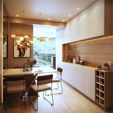 Sala de jantar - Apto 80m²