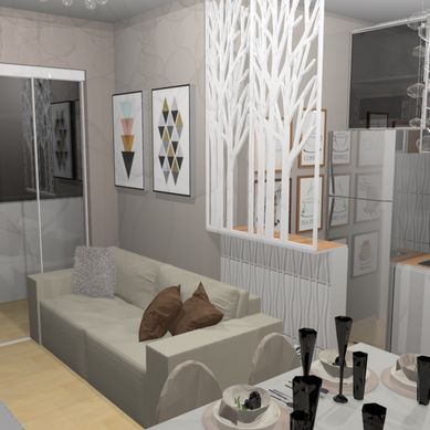 Cozinha com sala conjugada