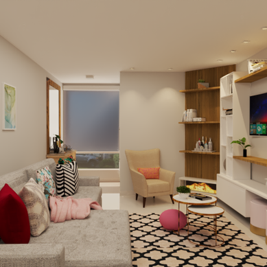 Sala de estar romântica 