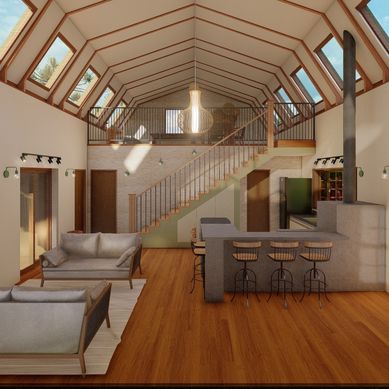 Projeto De Interiores - Área Central da Barn House