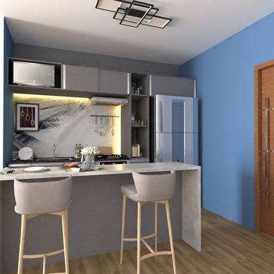 Cozinha projetada apartamento 65m2